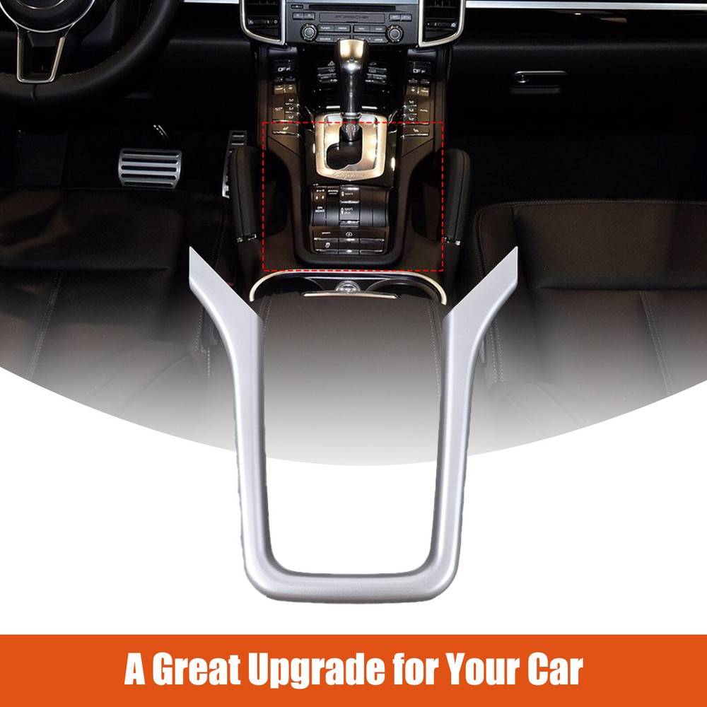 ABS Silver Center Console Gear Shift Frame Trim For Porsche Cayenne 2011-2017