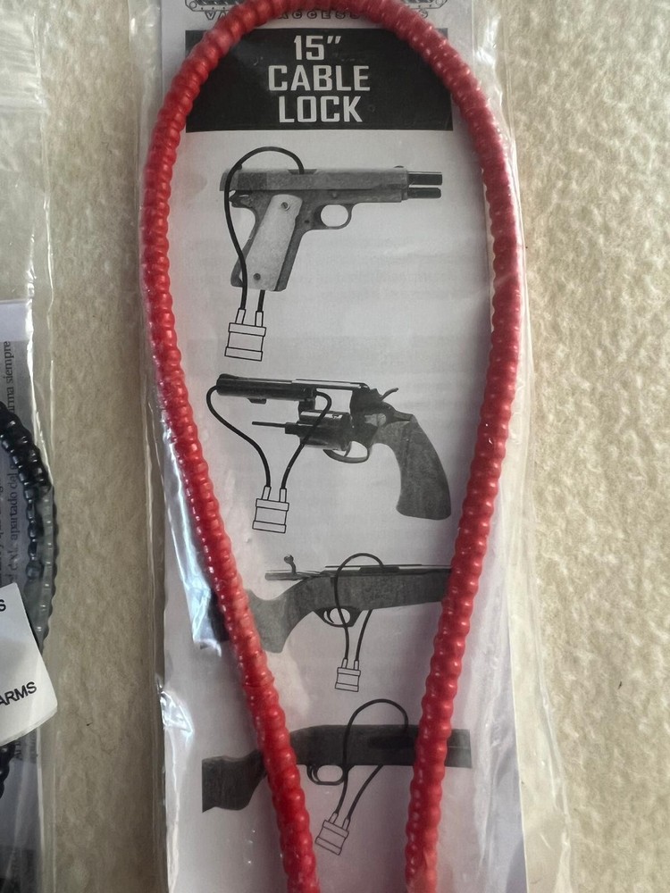 Set 2pc, Gun Safety Cable Locks, Both With 2 Keys