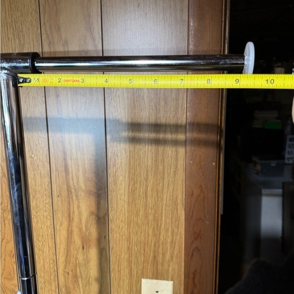 Chrome Rolling Garment Rack Adjustable Height Extendable Hanging Clothes Rail