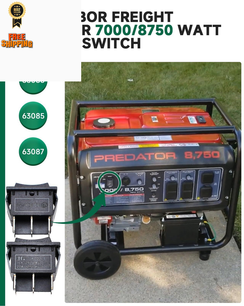 （2-Pack for Compatible Start On Off Switch Harbor Freight Predator Black