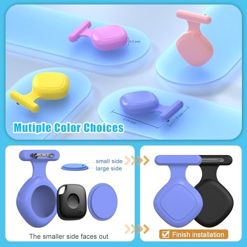 [2-Pack] Silicone Case for Tile Mate 2024, Full Protective 2Pcs(Black+Blue)