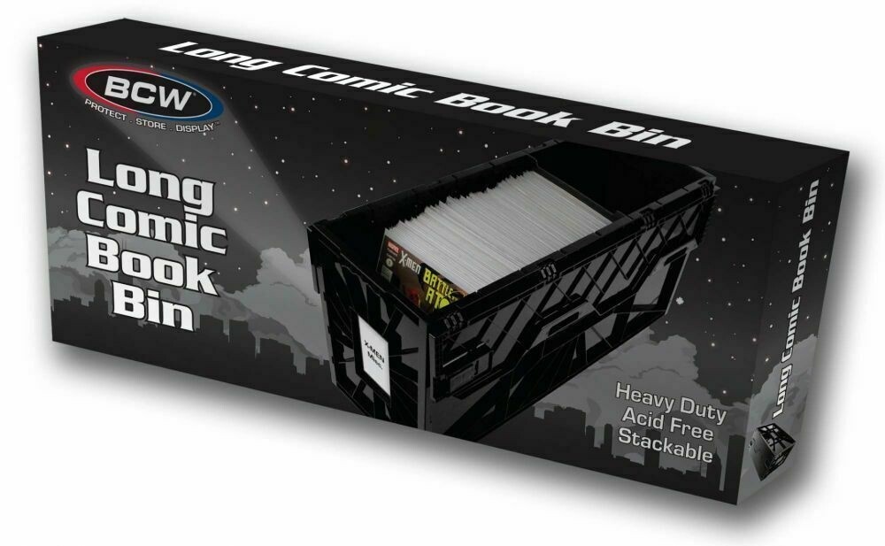 BCW Long Plastic Black Comic Book Acid Free Storage Tote Bin