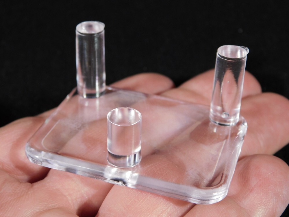 Heavy Duty THREE Post SPHERE Display Stand SMALL Size Clear Acrylic