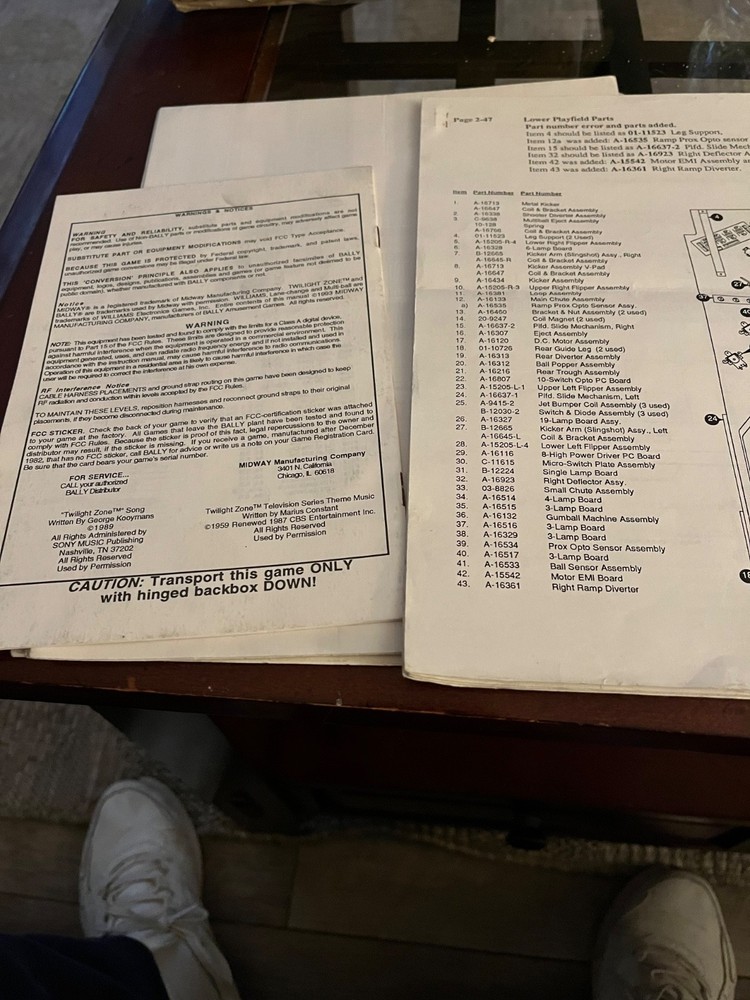 Twilight Zone Pinball Operator Handbook