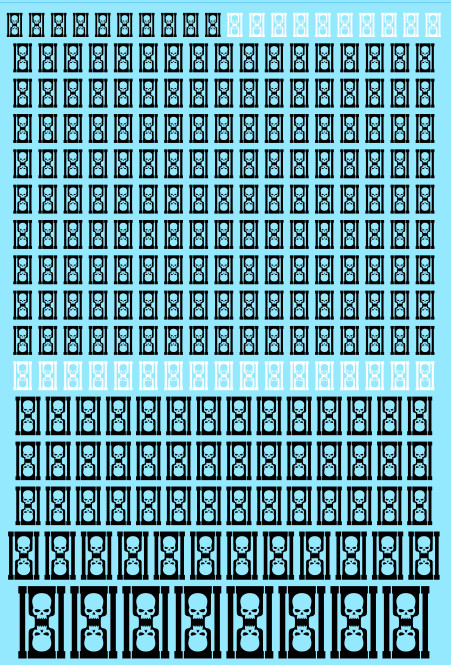 A6 - Skull Hourglass Transfer Sheet