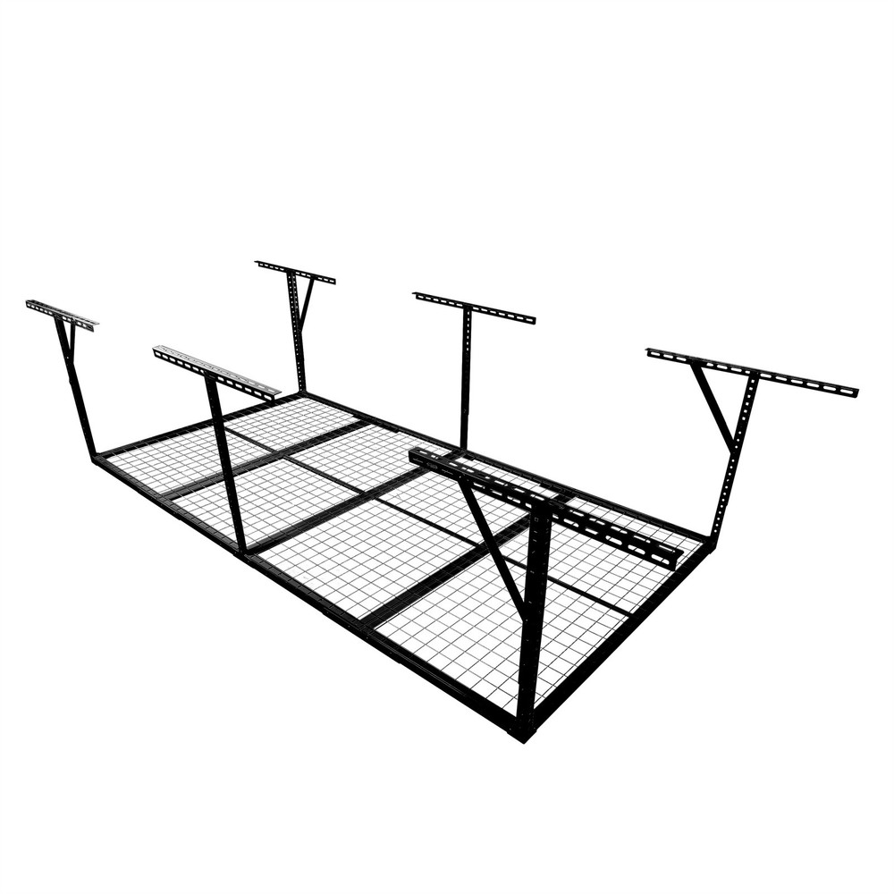 4x8FT Overhead Garage Ceiling Storage Rack 600lbs Load Adjustable Wall Tool Rack