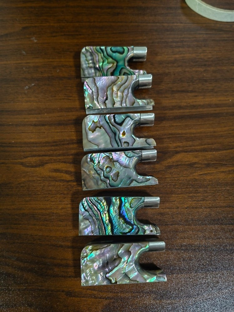 6 set Abalone Shell Frog With Cello Bow