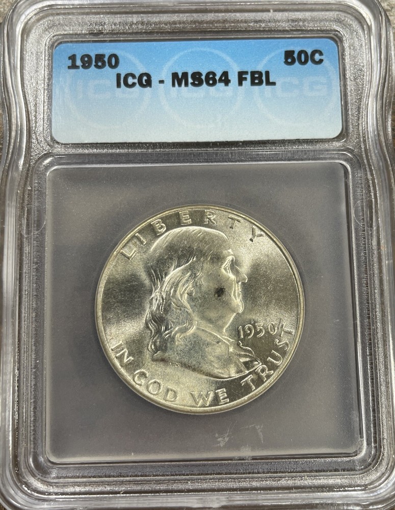 1950 Franklin Half Dollar ICG MS64 FBL