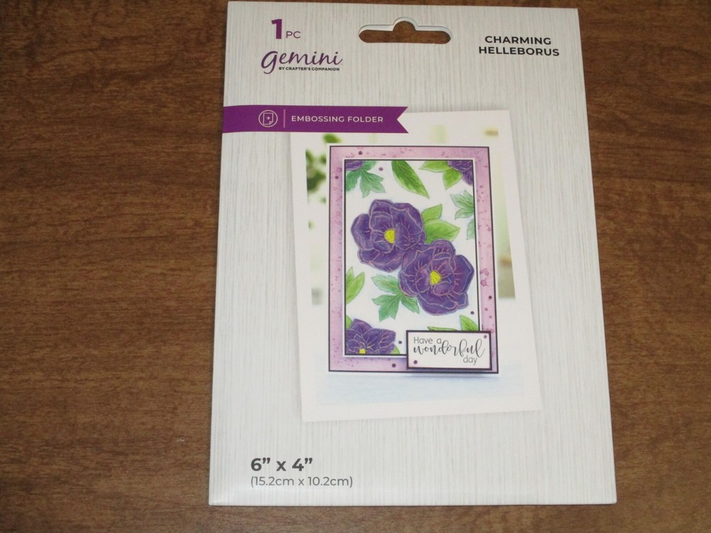 GEMINI EMBOSSING FOLDER CHARMING HELLEBORUS 6'' X 4''