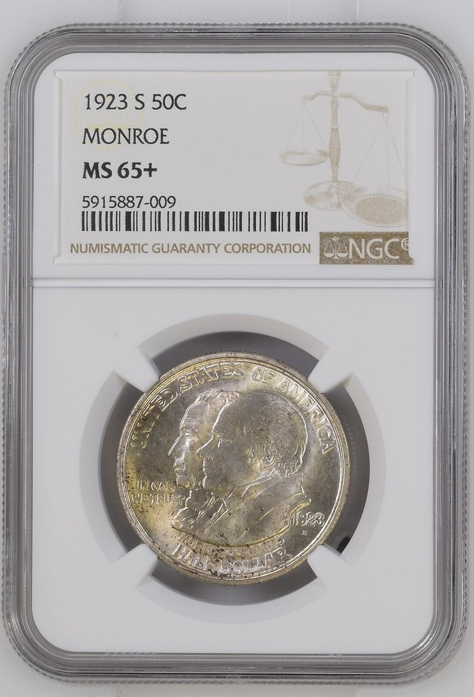 1923-S Monroe Commemorative Half Dollar NGC MS-65+ EXCEPTIONAL