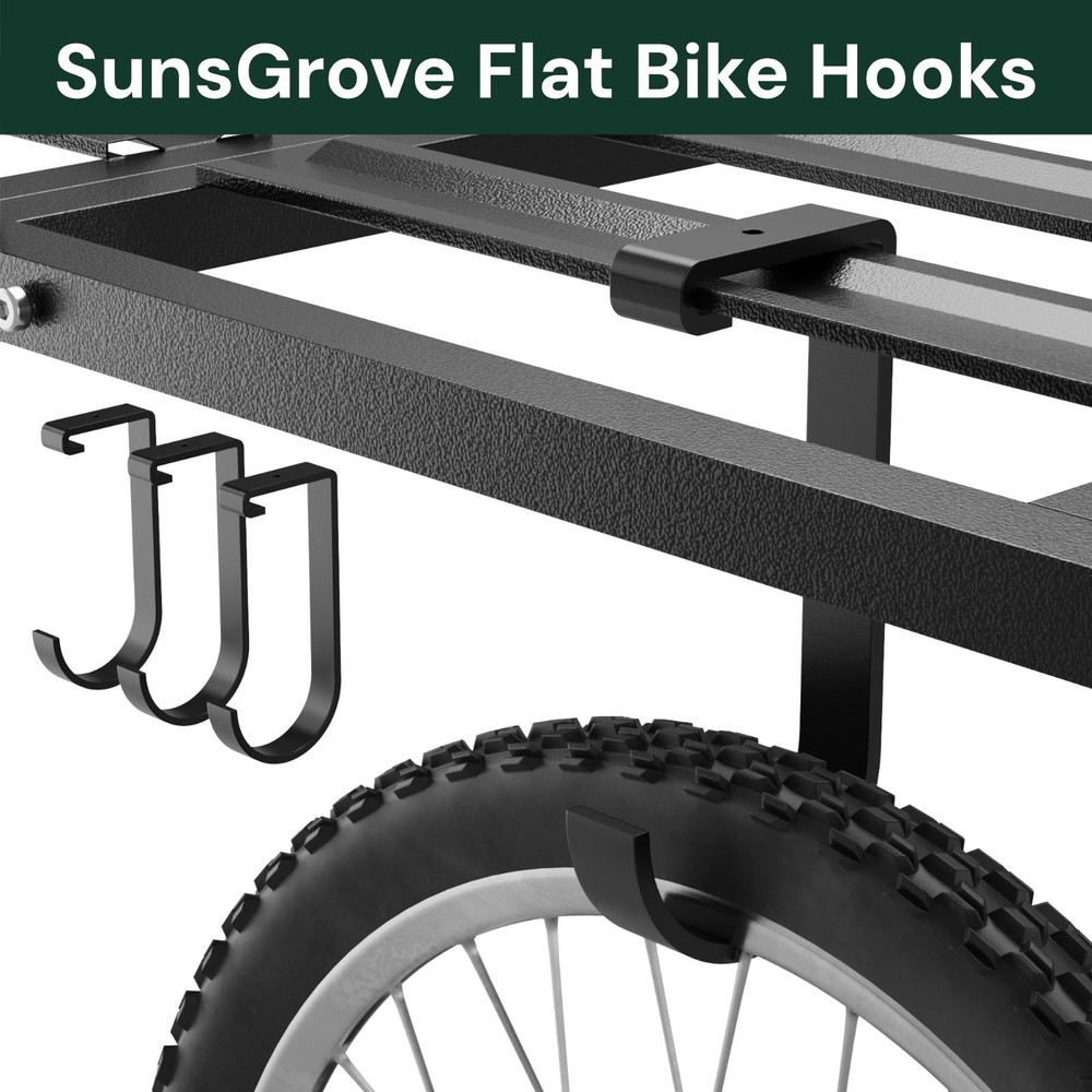 Heavy-Duty 4-Pack Overhead Garage Ceiling Storage Hooks, Add-On Storage Flat ...