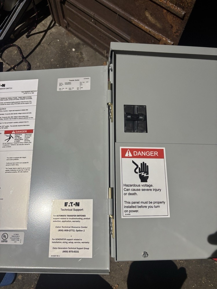 Eaton Automatic Transfer Switch 100 Amp 2 Pole Type N3R