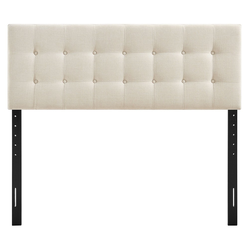 Emily Fabric Upholstered Full Size Headboard in Ecru