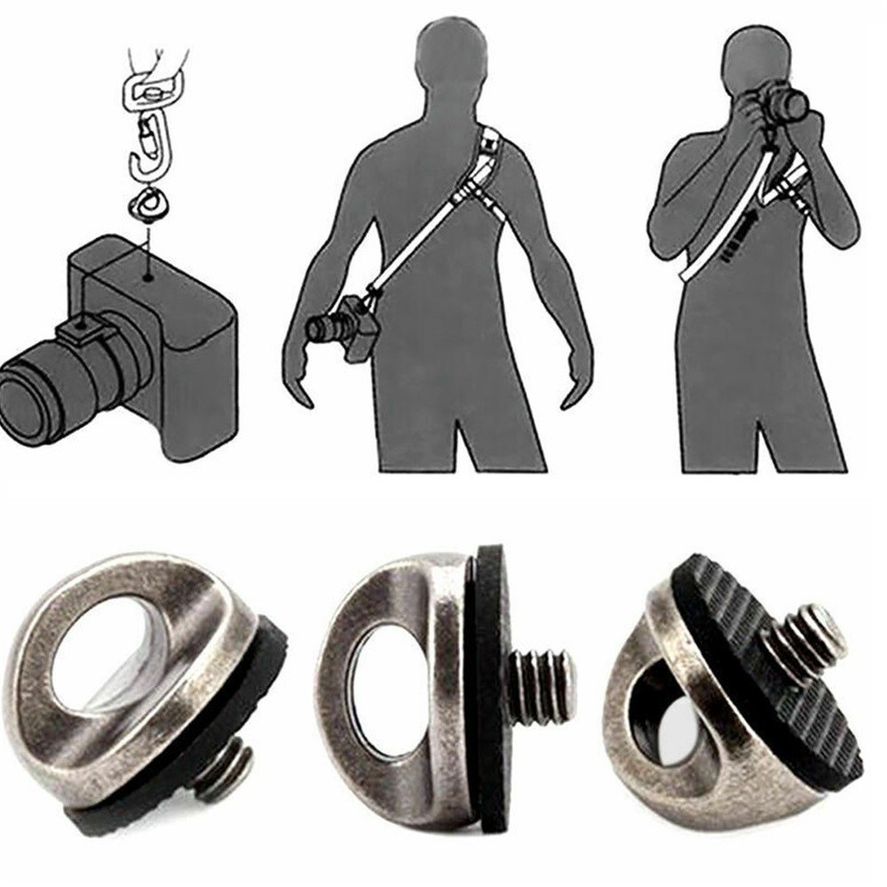 1/4" Thread Camera DSLR Shoulder Strap Connection Buckle Fixing Screw Adapter
