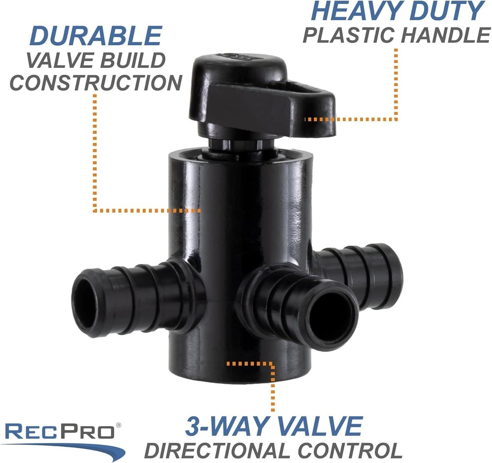 Efficient 1/2" Three-Way Valve for RV Water Heaters | Winterizing Essential