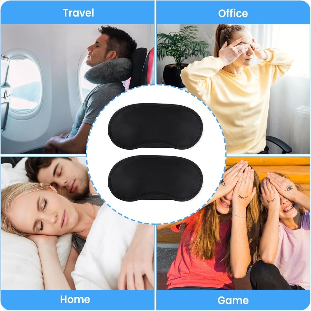 6PCS Sleep Eye Masks Blackout Blindfold Adjustable Straps Bulk