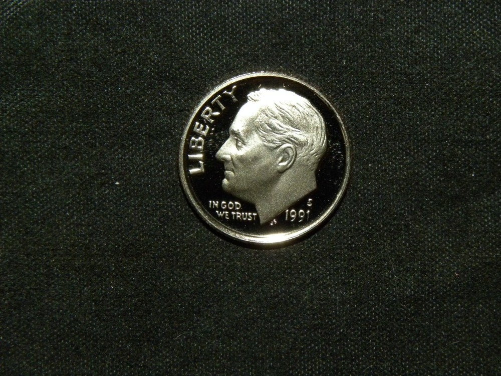 1991 S Clad Roosevelt Proof Dime