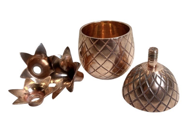 Absolut Elyx Copper Pineapple Shot Glass - Mini 3-3/8" Sip Cup - Solid Barware