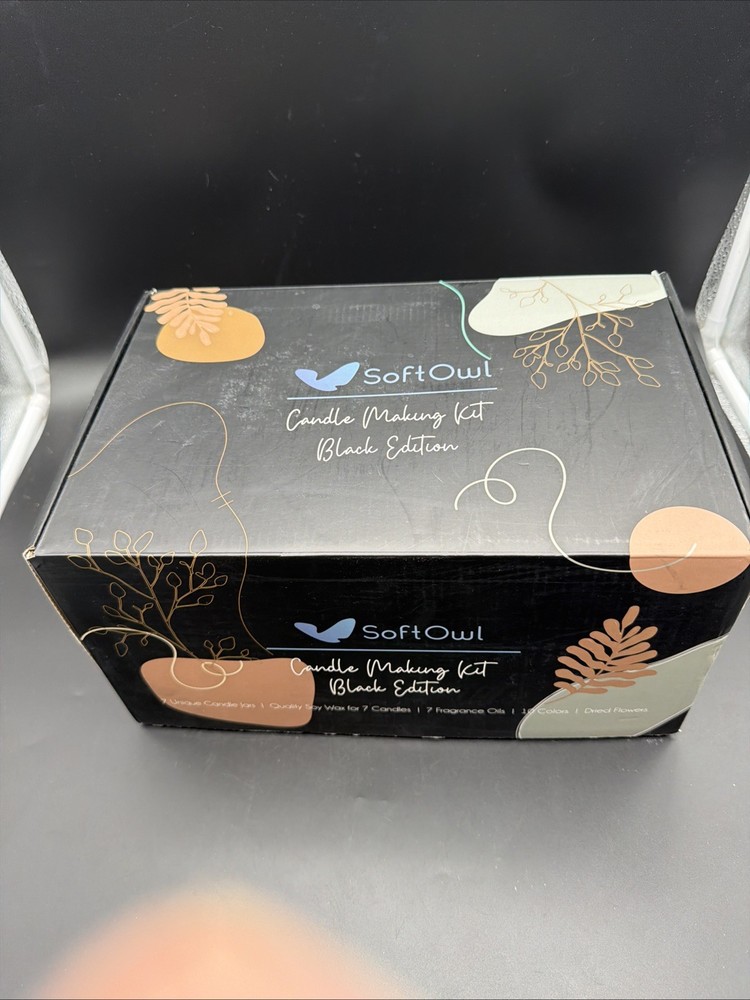 SoftOwl Premium Soy Candle Making Kit - Black Edition - Full Set Open Box