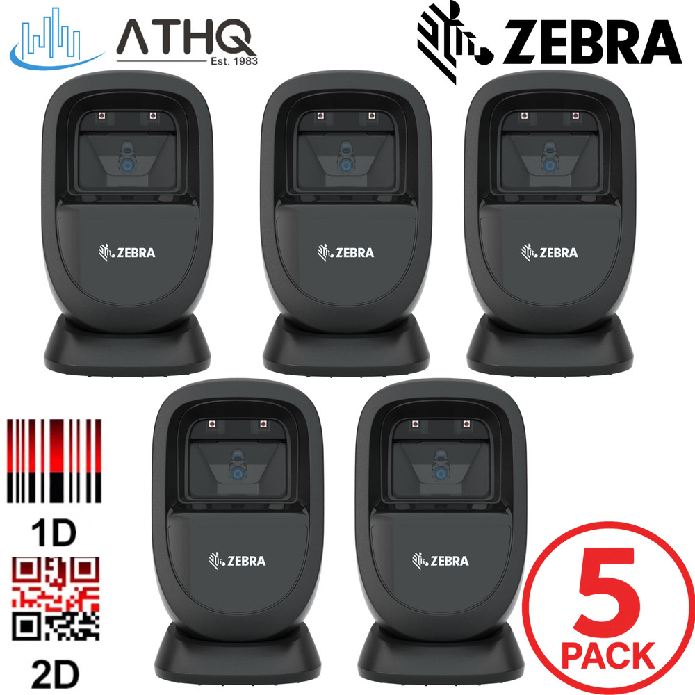 PACK OF 5 Zebra DS9308 USB Barcode Scanner 1D 2D Hands-Free POS QR Code Reader
