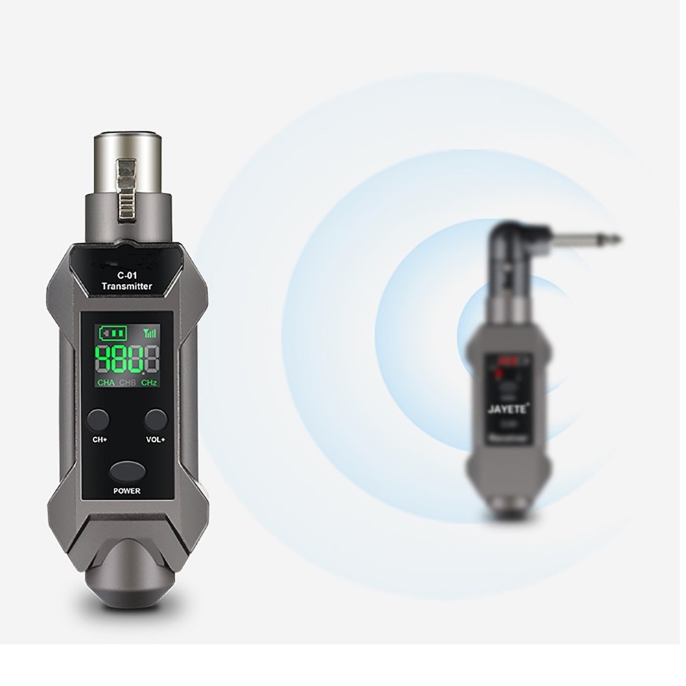 Rechargeable Plug-on Microphone Wireless System Transmitter&Receiver&XLR Adapter