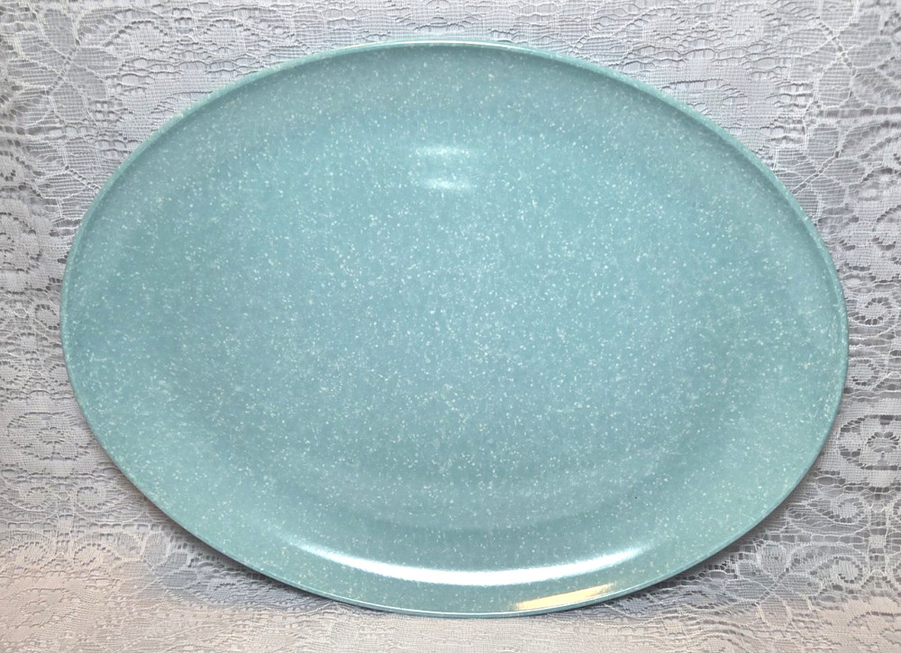 MCM Robin Egg Blue Speckleware Melamine 9-3/4" x 13" Serving Platter