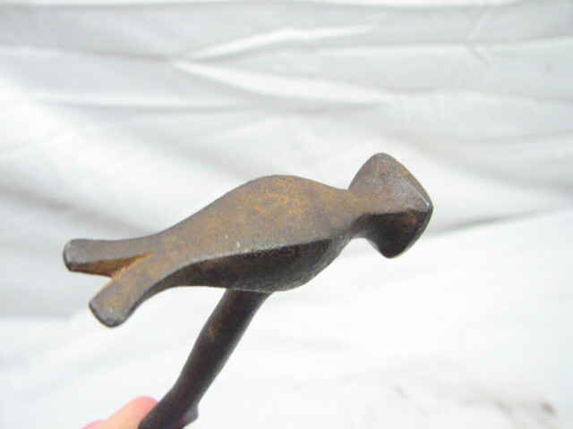 Antique Blacksmith Hand Forged Claw Hammer Head Multi Tool Handle Kit Mini