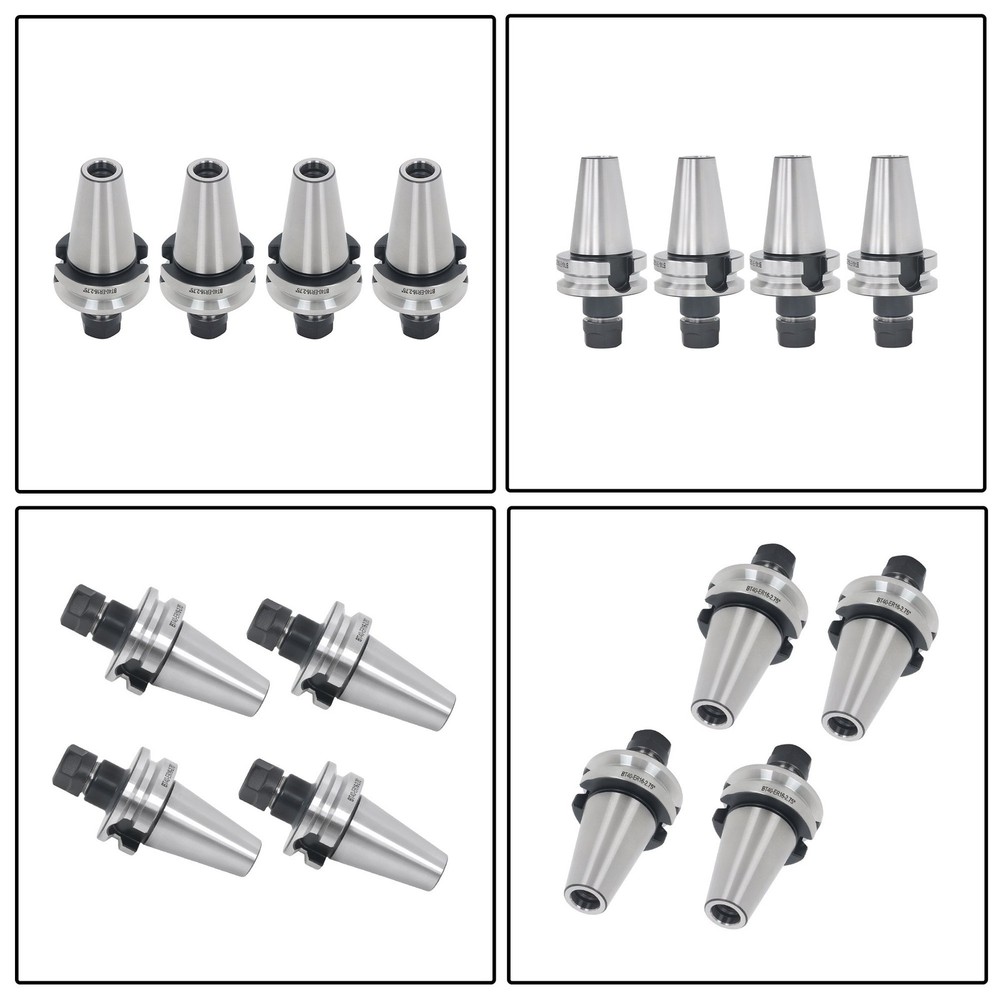 BT40 ER16 Toolholder Set 4 Pack 70L M16 Thread for CNC Machining