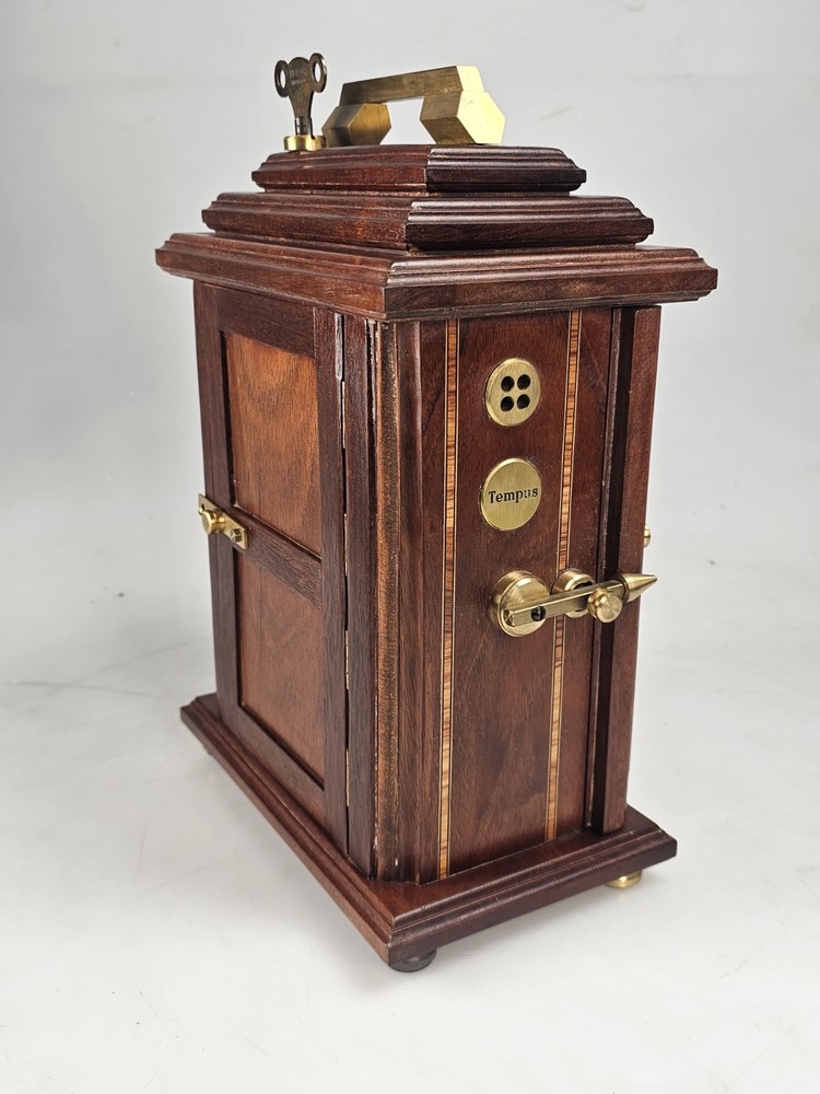 Rare Solid Oak 2 Bells Bracket Clock Chipping Sodbury