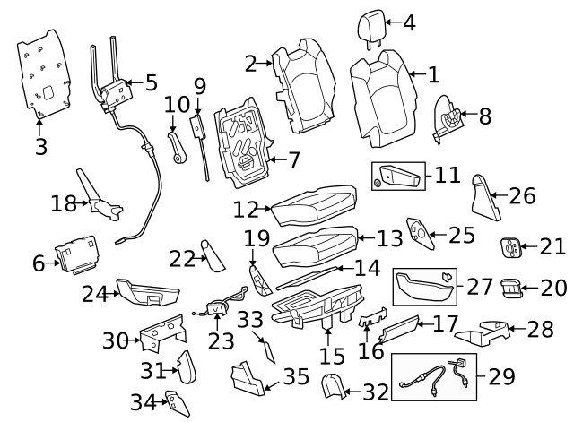 Genuine GM Seat Back Cover 20864337