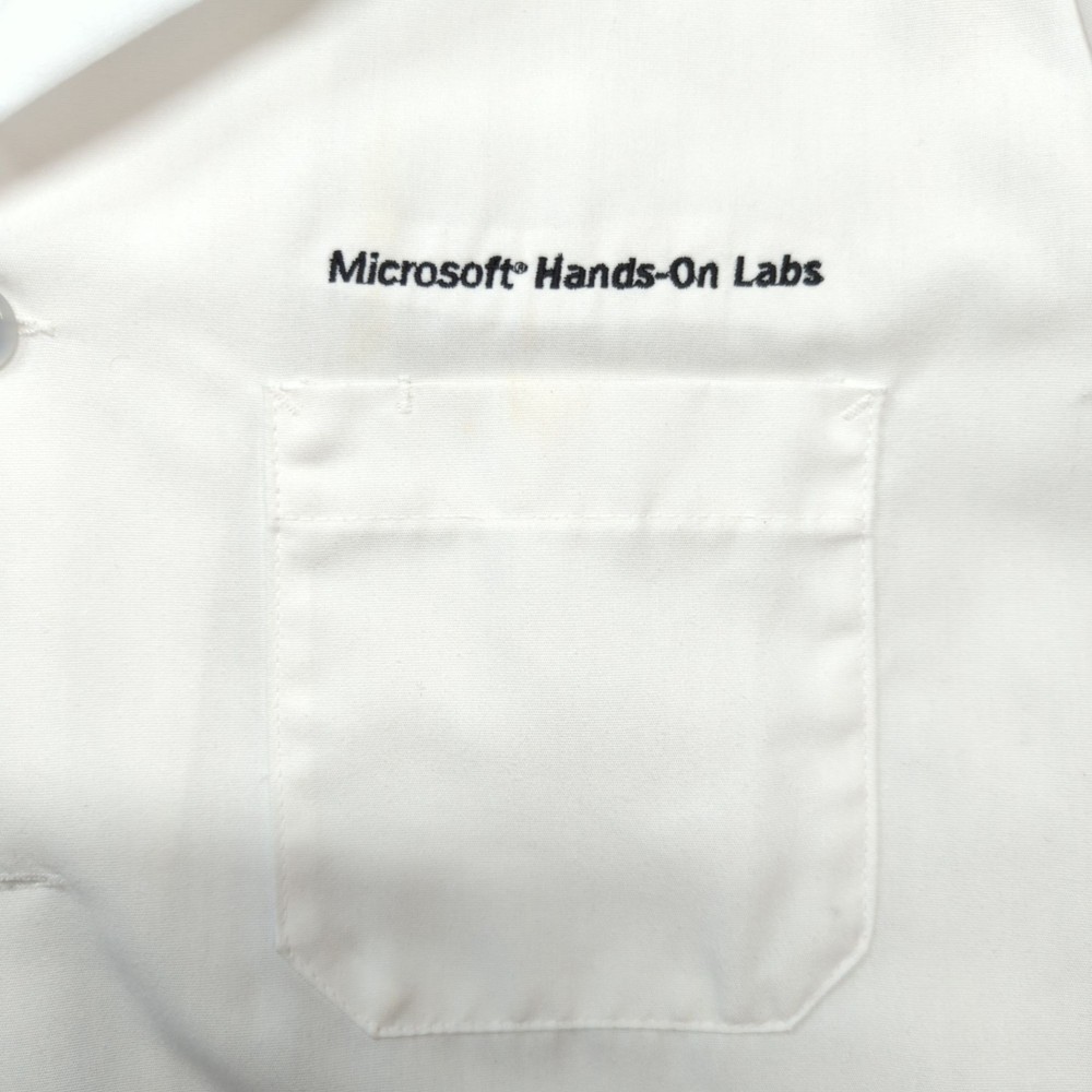 Red Kap "Microsoft Hands-On Lab" White Lab Coat, Men's 48 Regular