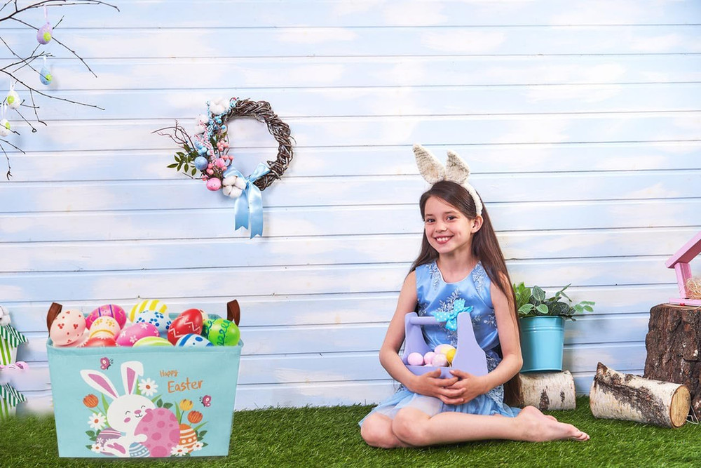 Rectangular Easter Baskets, Easket Basket for Kids.Bunny Easket Basket with Hand