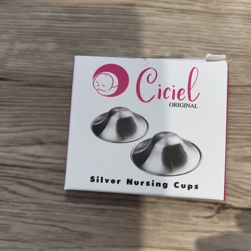Ciciel  Silver Nursing Cups W Pink Case NEW