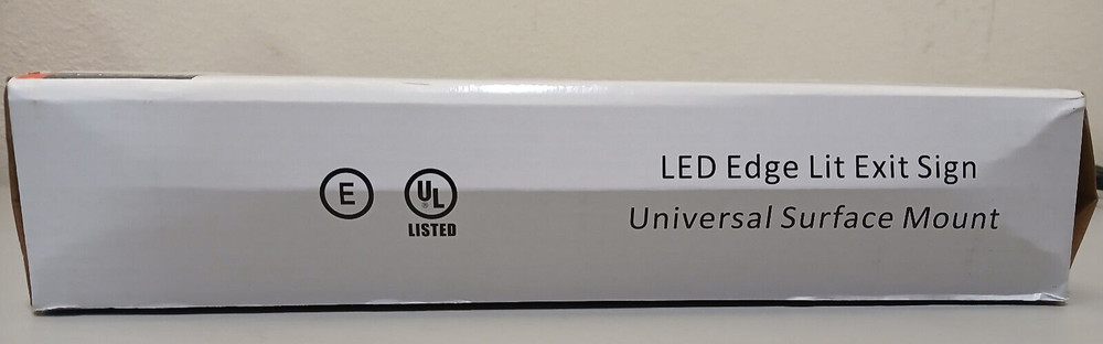 LED EDGE LIT EXIT SIGN UNIVERSAL SURFACE MOUNT AC/DC SELF POWERED SINGLE FACE