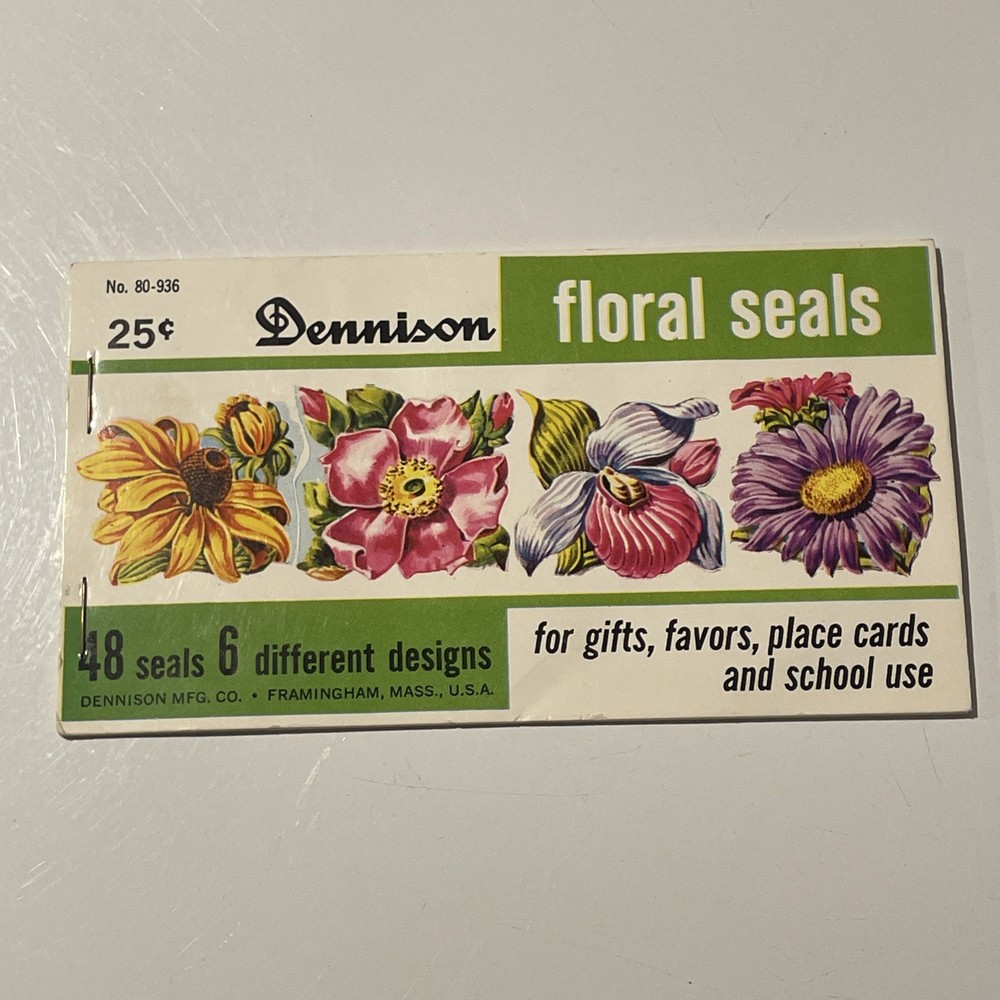 Vintage Dennison Floral Seals