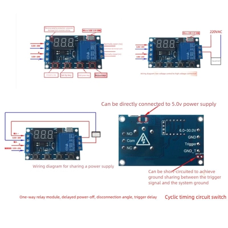 Time Delay Circuit Timer Cycle Adjustable for Home Automation Accessories