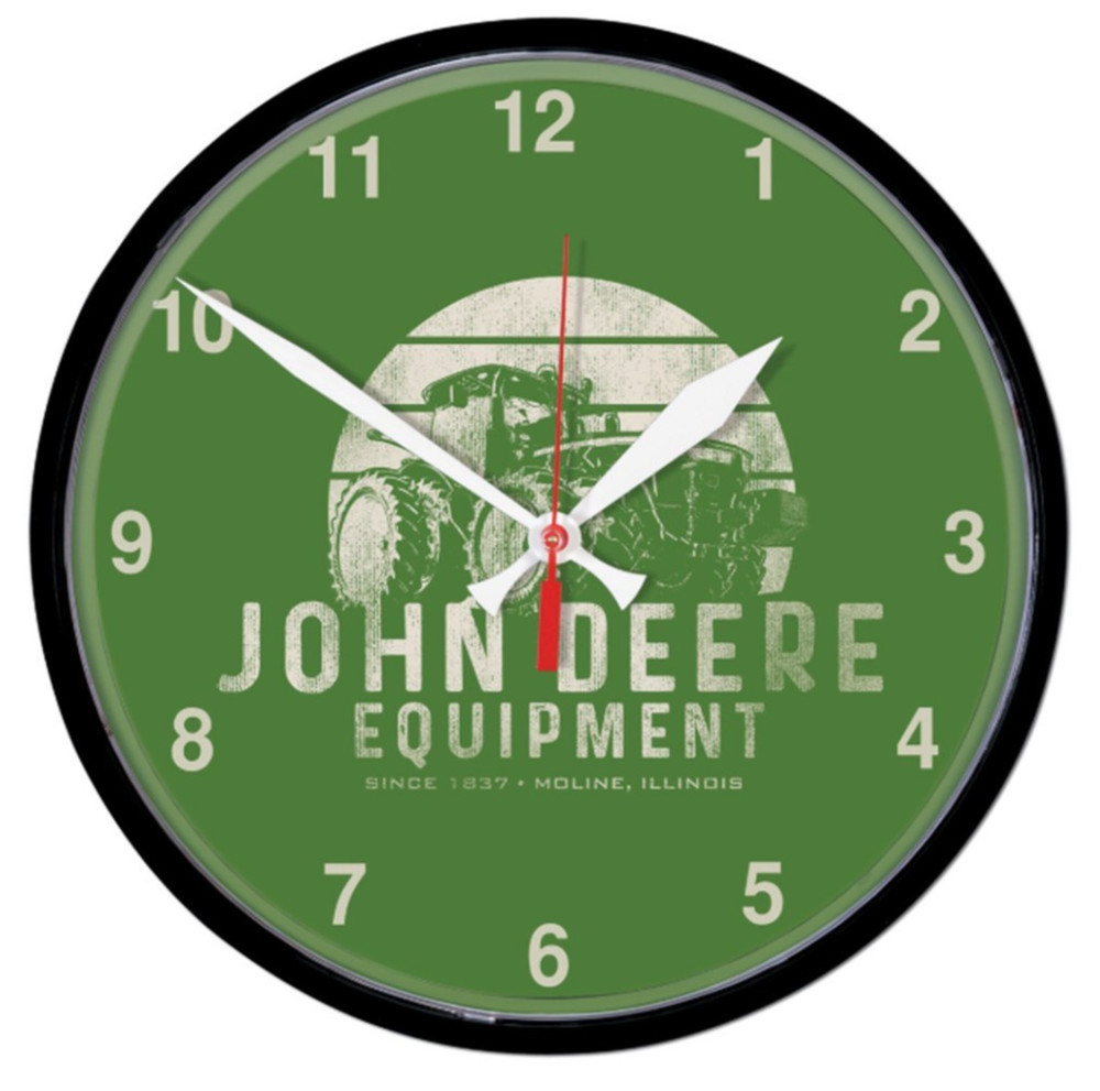 John Deere Equipment Round Wall Clock 12.75" Diameter LP87282