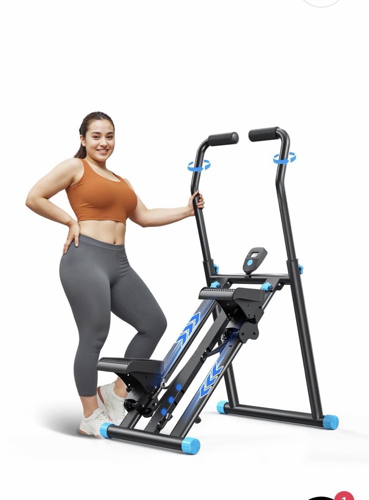 MERACH Foldable Stair Stepper with 3 Level Resistance Black