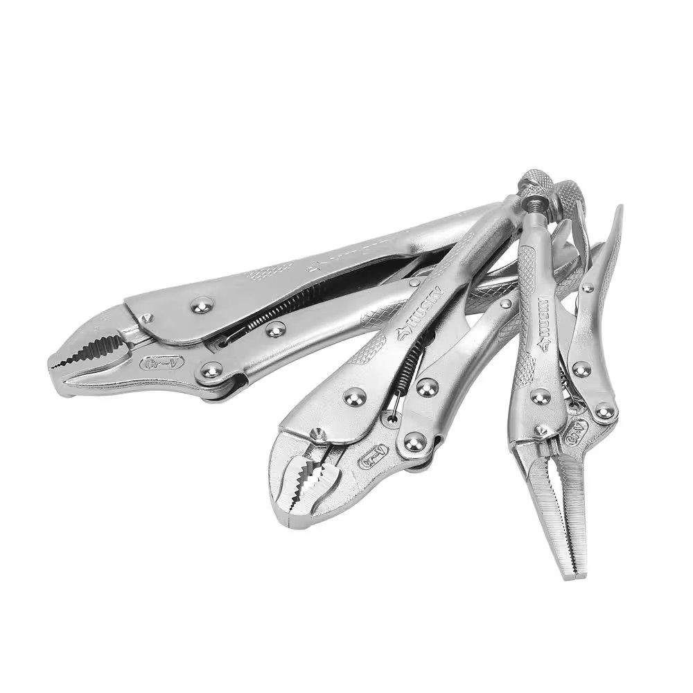 Locking Pliers Set and Adjustable Wrenches (3-Piece)