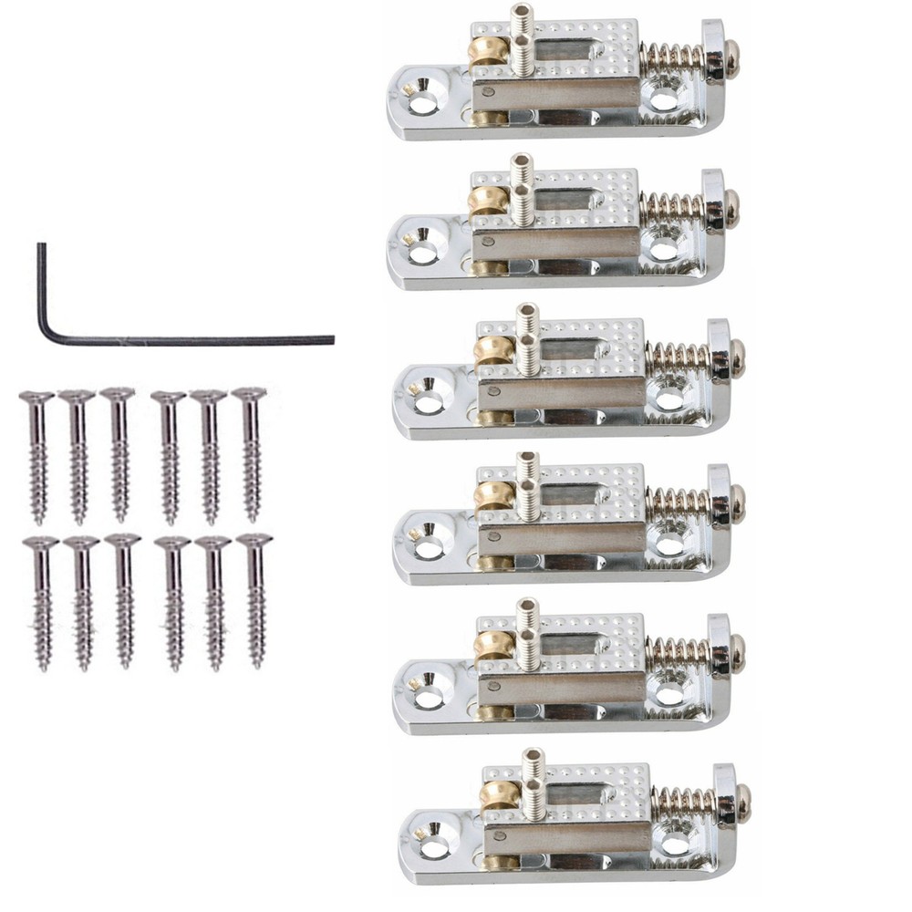 6pcs Single String Roller Saddle Guitar Bridge for cigar box banjo Silver A