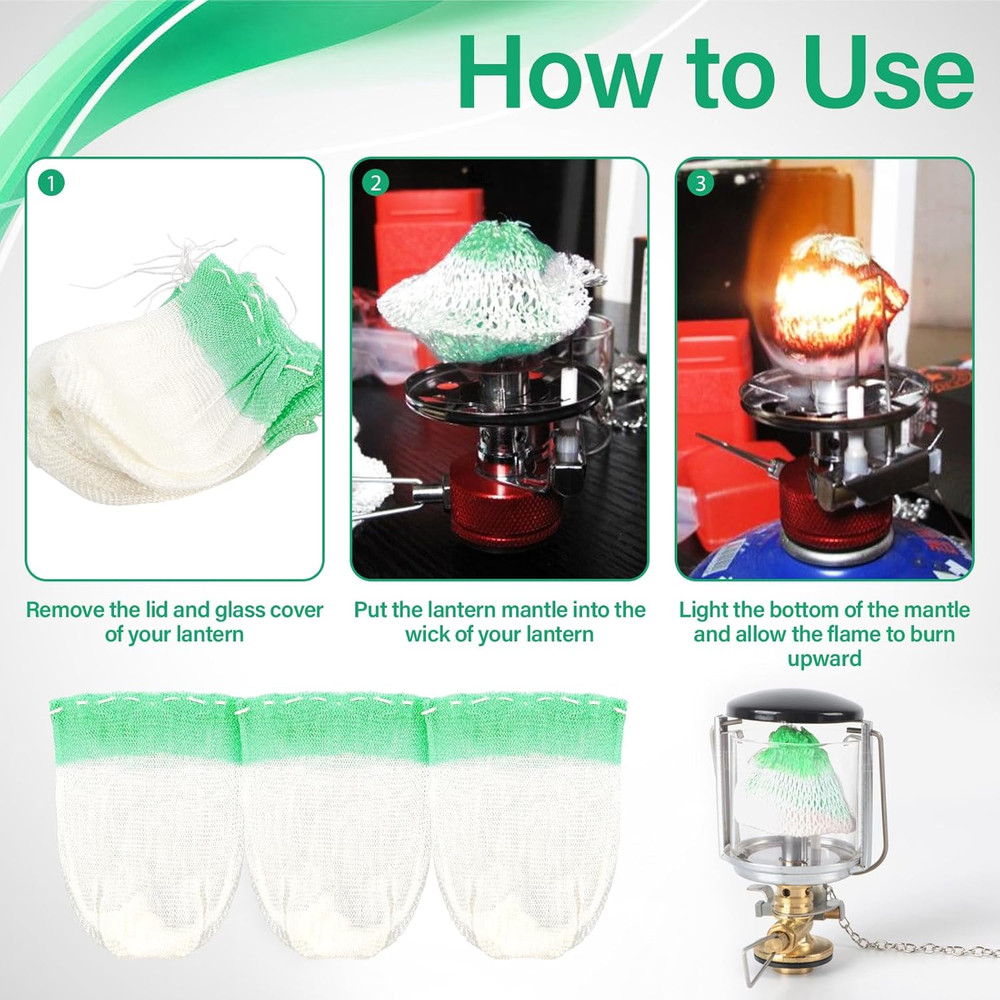 40 Propane Lantern Mantles U Shape, One Layer, 40 Pieces