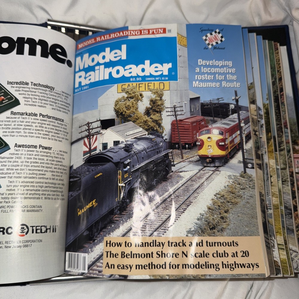 Model Railroader Magazine 1991 Complete Year Jan-Dec With Binder
