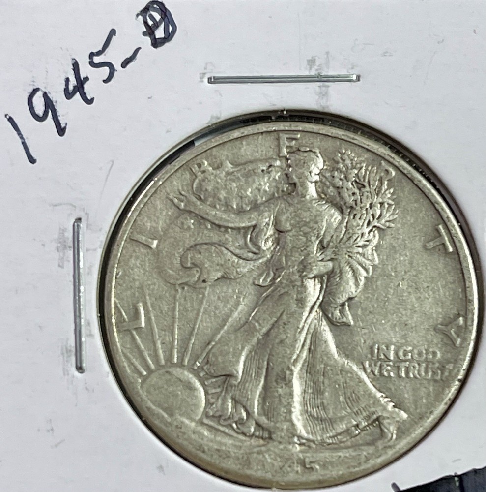 1945 D Walking Liberty Half Dollar. 90% Silver.  #2003