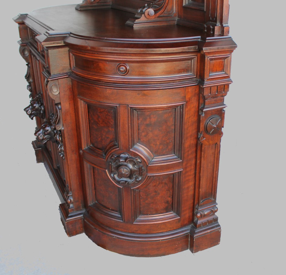 American Victorian Walnut Huntboard Sideboard Buffet - original finish
