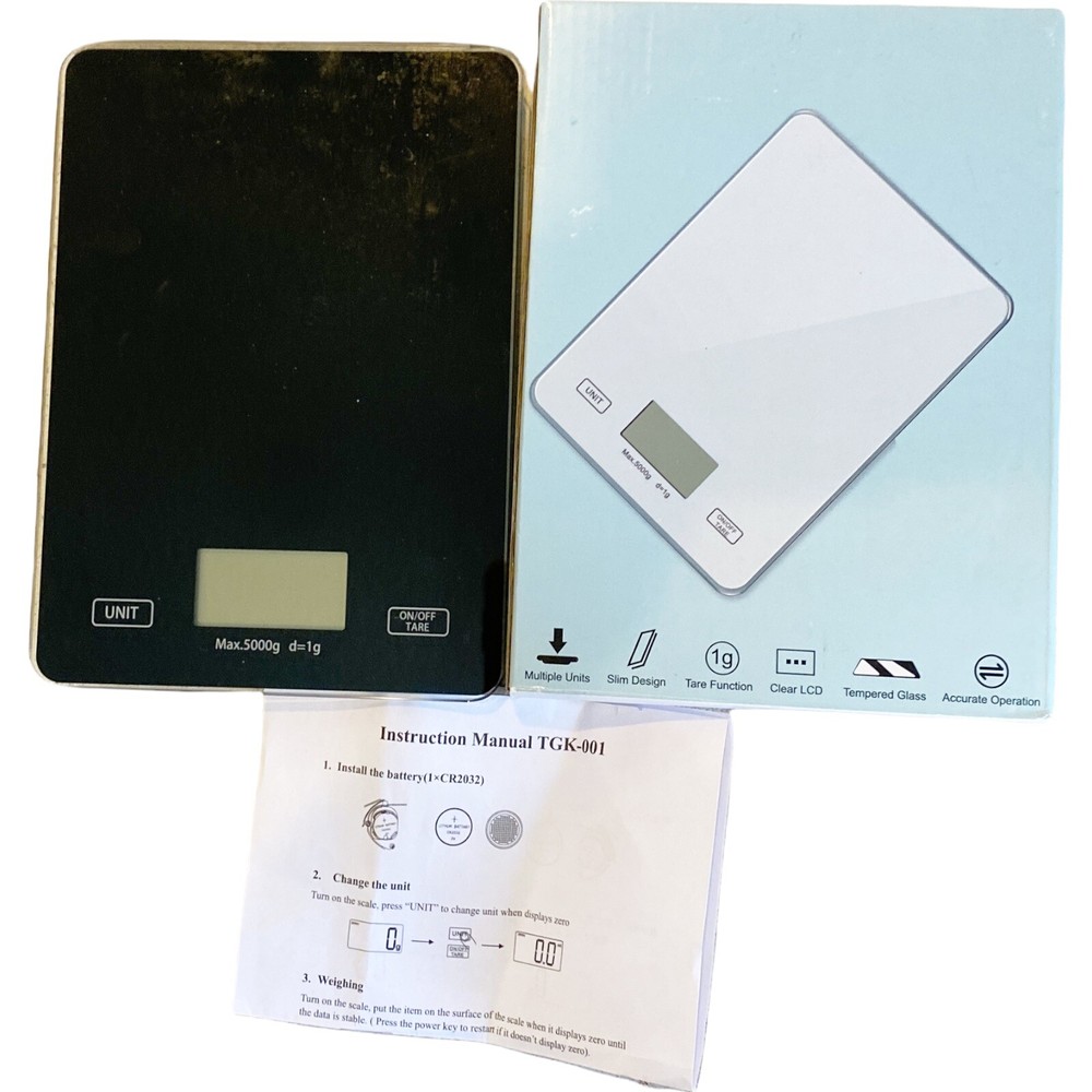 Glass Top Digital Kitchen Food Scale Max .50000 gram  Open Box