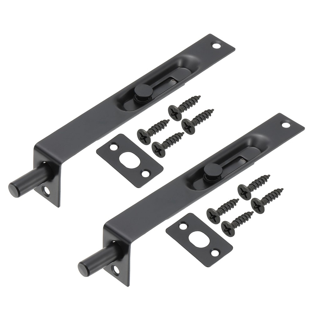2 Pcs 6 x 0.87 Inch Flush Bolt Solid Brass Door Flush Bolt Black