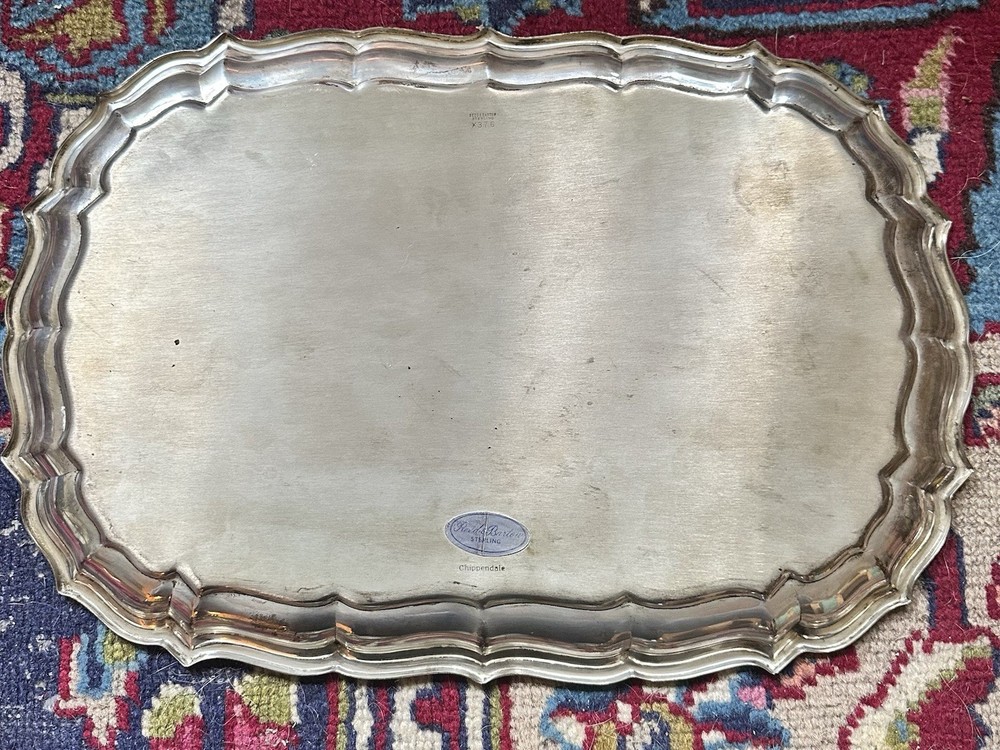 Reed & Barton .925 Sterling Silver Chippendale Oval Tray