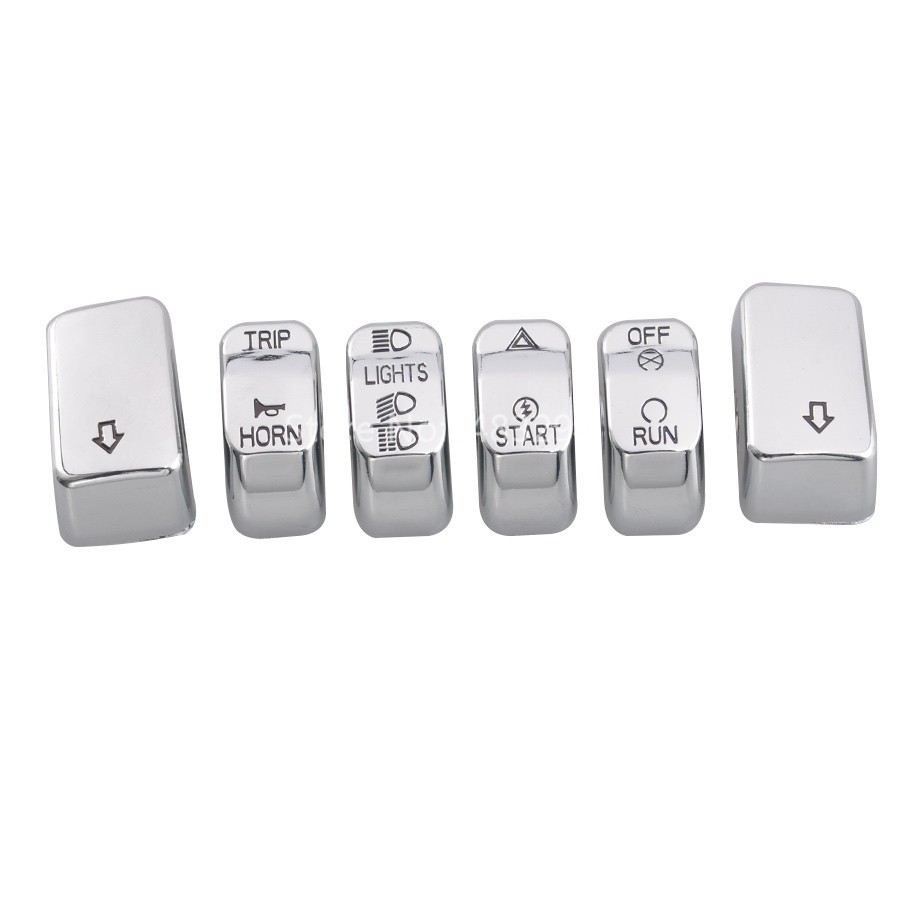 6pcs Chrome Hand Control Switch Housing Button Caps for Harley Street Bob FXDB