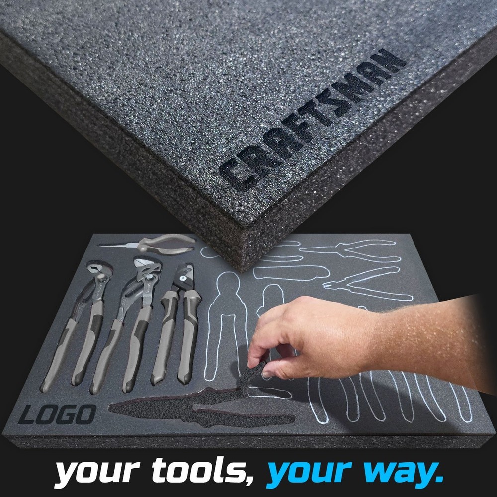 CRAFTSMAN DARK shadow foam tool tray insert storage organizer toolbox kit set