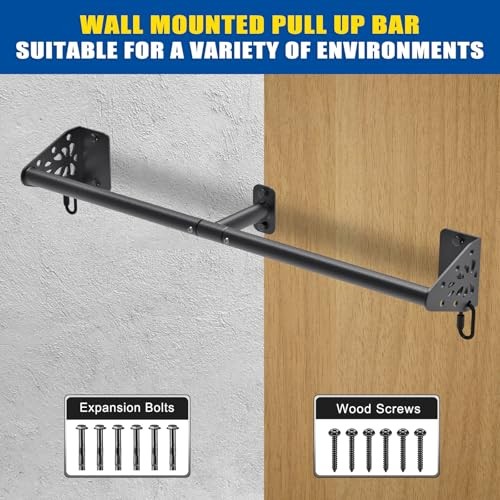 Wall Mounted Pull Up Bar - Heavy Duty 450 LB Capacity 32" Straight Type
